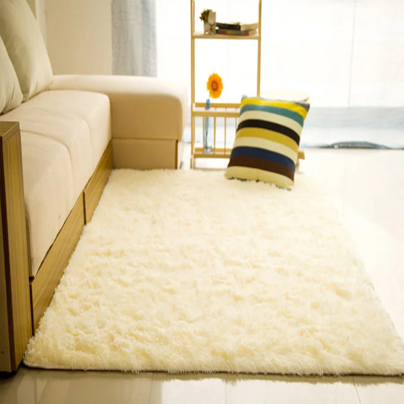 beige yellow Пушистый ковер ковры для гостиной Декор Искусственный мех ковер длинный плюш s спальня мохнатый области современный коврик - Цвет: beige yellow