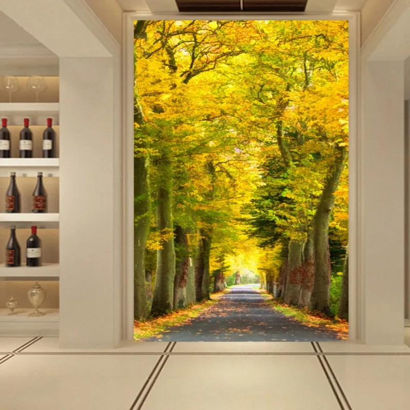 Прямая доставка пользовательские фото обои 3D стерео Золотой лес вход Фреска