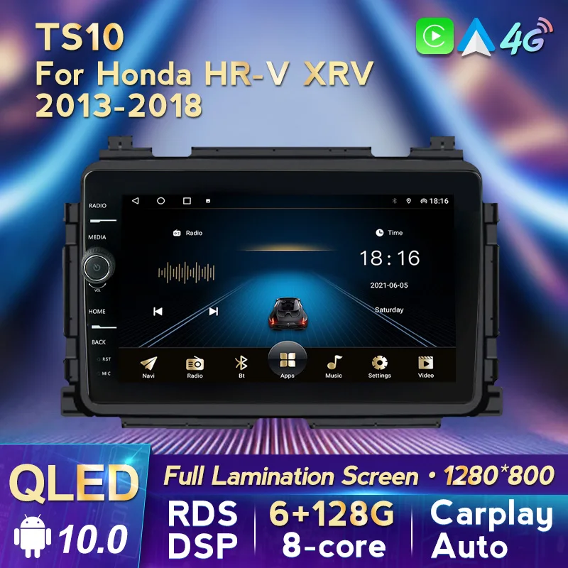 MLOVELIN QLED экран 6G 128G DSP Carplay Android авто для HONDA XRV Vezel HRV 2013 ~ 2018 автомобильный DVD-плеер