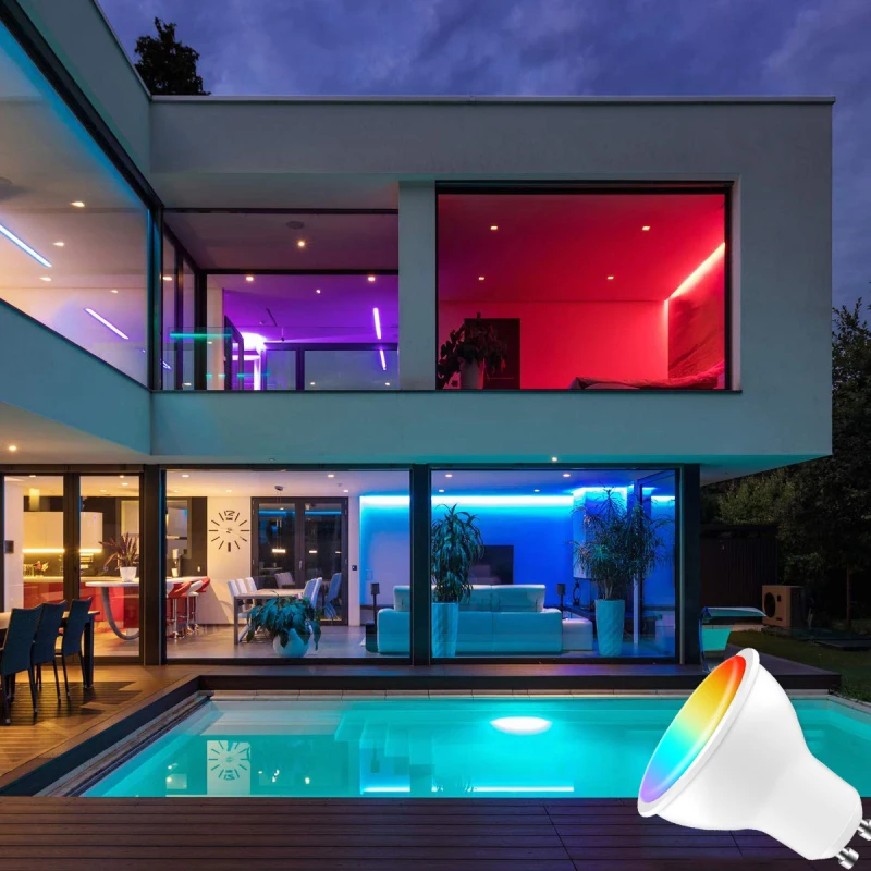 

Gu10 LED Smart Control Lamp Led RGB Light Dimmable 4W RGBW Led Lamp Colorful Changing Bulb Led Lampada White Home Accessories