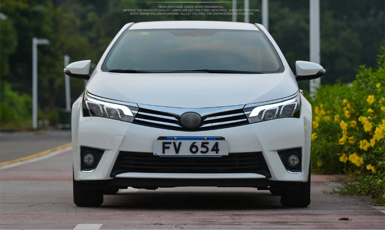 Фары для Toyota Corolla 2014 2015 головные лампы в сборе металлическая осветительная