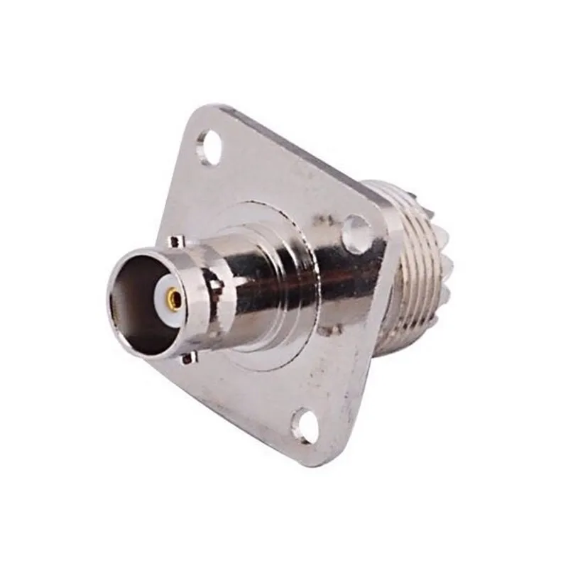 

UHF SL16 Female To BNC Female Connector 4 Hole Flange Panle Mount Antenna Adapter UHF/BNC-KK