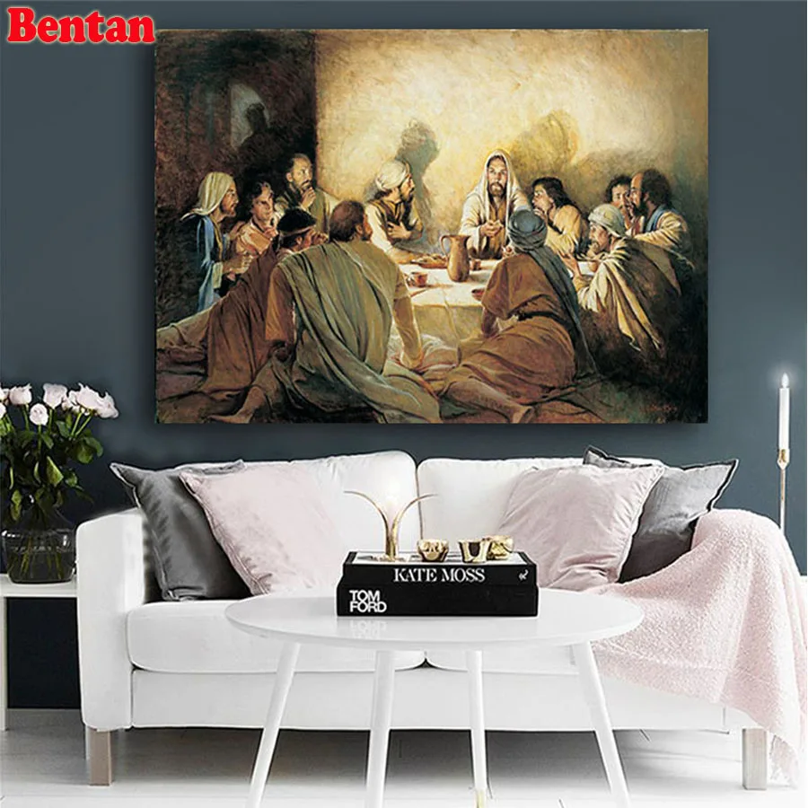 

jesus 3d mosaicLast supper religion 5D Full Square Round drill DIY Diamond Painting Embroidery Rhinestone of pictures view art