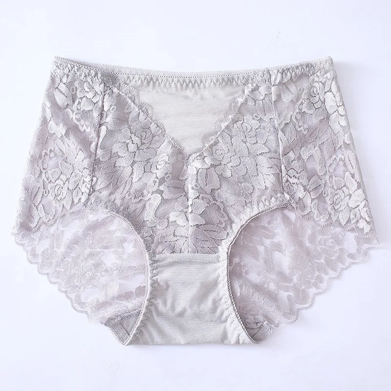 

2 Pcs Women's Underwear Panties Sexy Lace Mid-Waist Hollow Female Briefs Hip Lift Underpants For Lady M-XXXXXLSize Lingerie