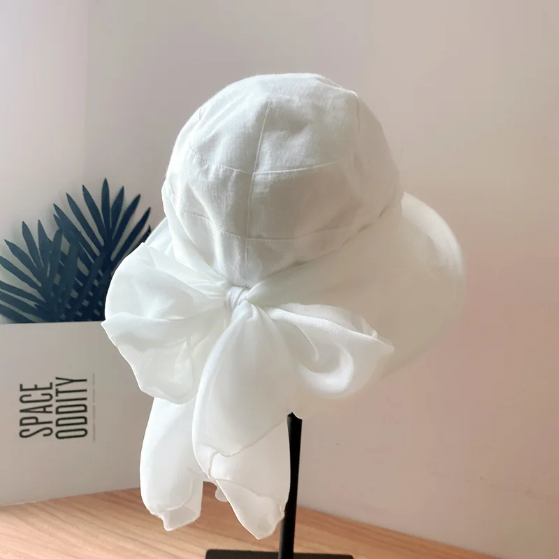 202103-2509157    Women's summer HOLIDAY sunshade fisherman's Hat  LONG RIBBON BOWKNOT GRACEBUCKET   cap