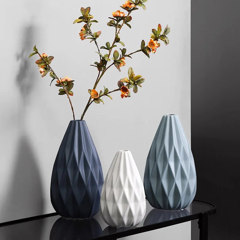 

Nordic Geometric Origami Ceramic Vase For Living Room Desktop Minimalist Creative Table Home Decoration Flower Device Decoration