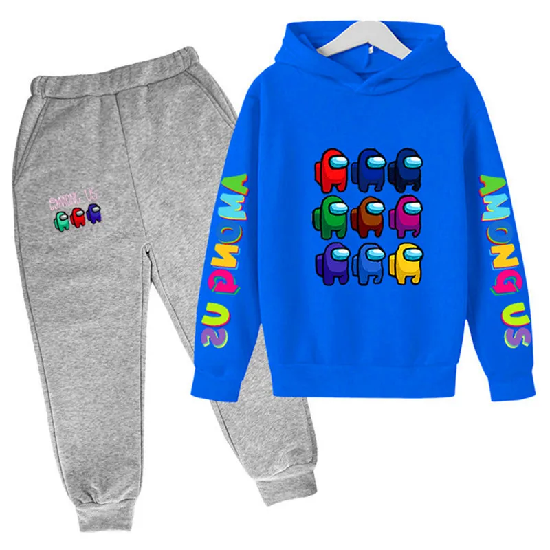 

Game Among Us Hoodies Pants Suit Boys girls Pullover Hoodies Baby Children Cotton Sweatshirt Kids Clothing Sweatshirt Pants Set