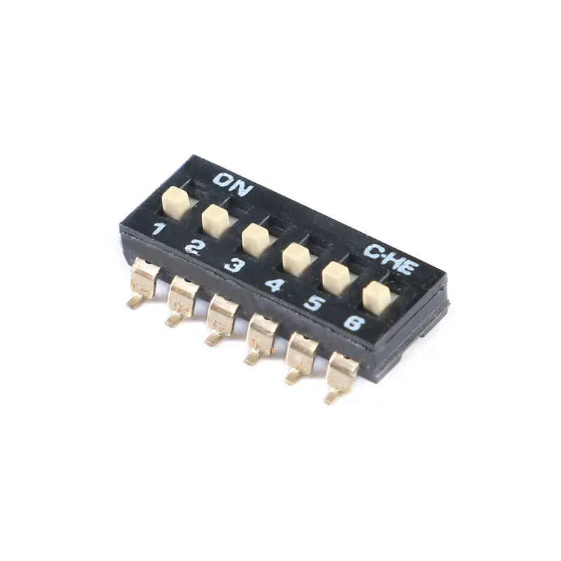 5 шт./лот DIP-переключатель 2 54 мм SMD 1P/2P/3P/4P/5P/6P/8P черный SMD-переключатель с золотым