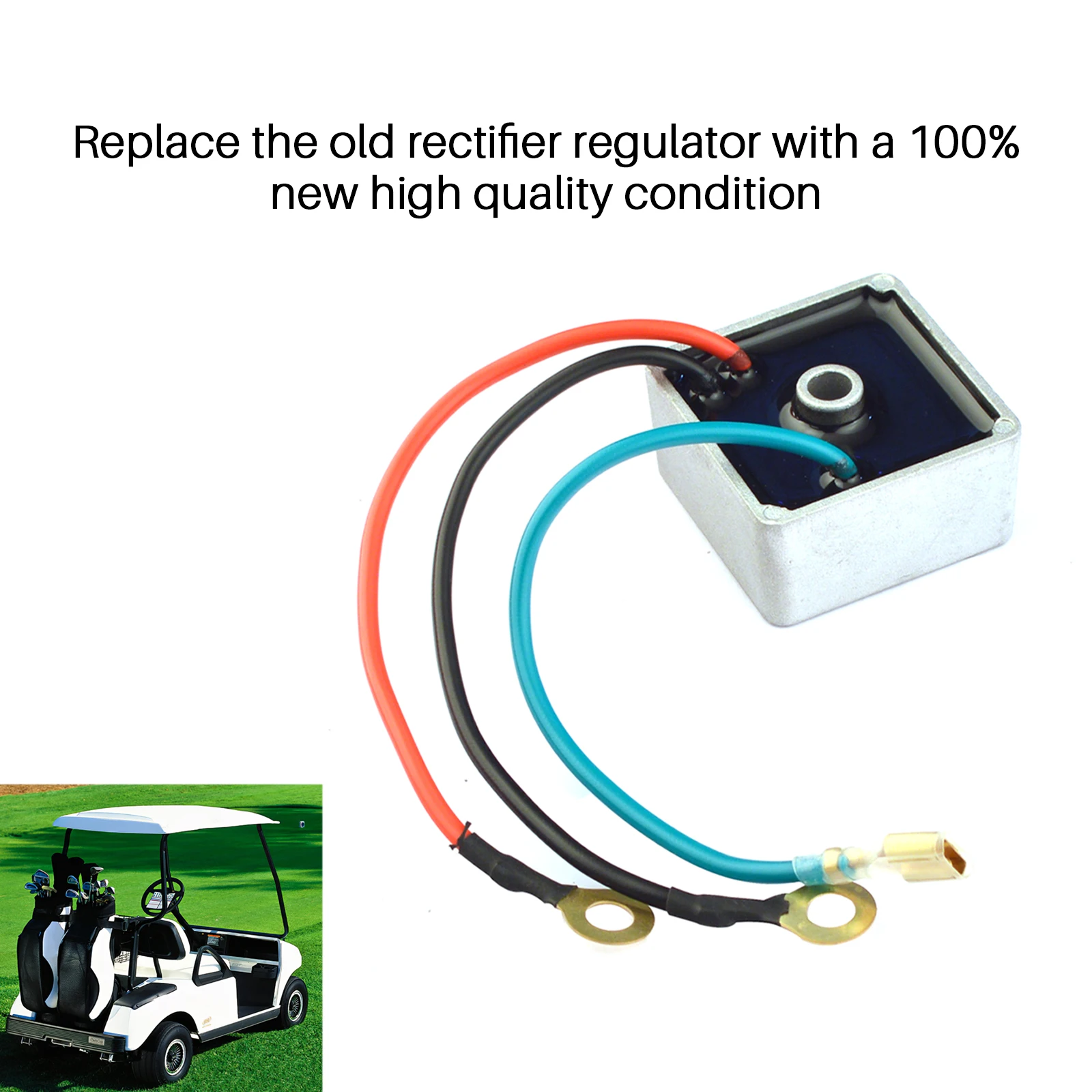 

3 Wire Voltage Regulator Rectifier Aluminum Voltage Rectifier 27739-G01 27739G01 Compatible for Club Car DS Gas Golf Cart