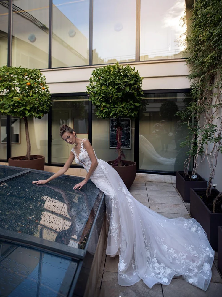 

BAZIIINGAAA Simple Wedding Dress Lace Little Beading Strapless Dress Luxury Wedding Gowns Bridal Can Be Washed Bride Dresses