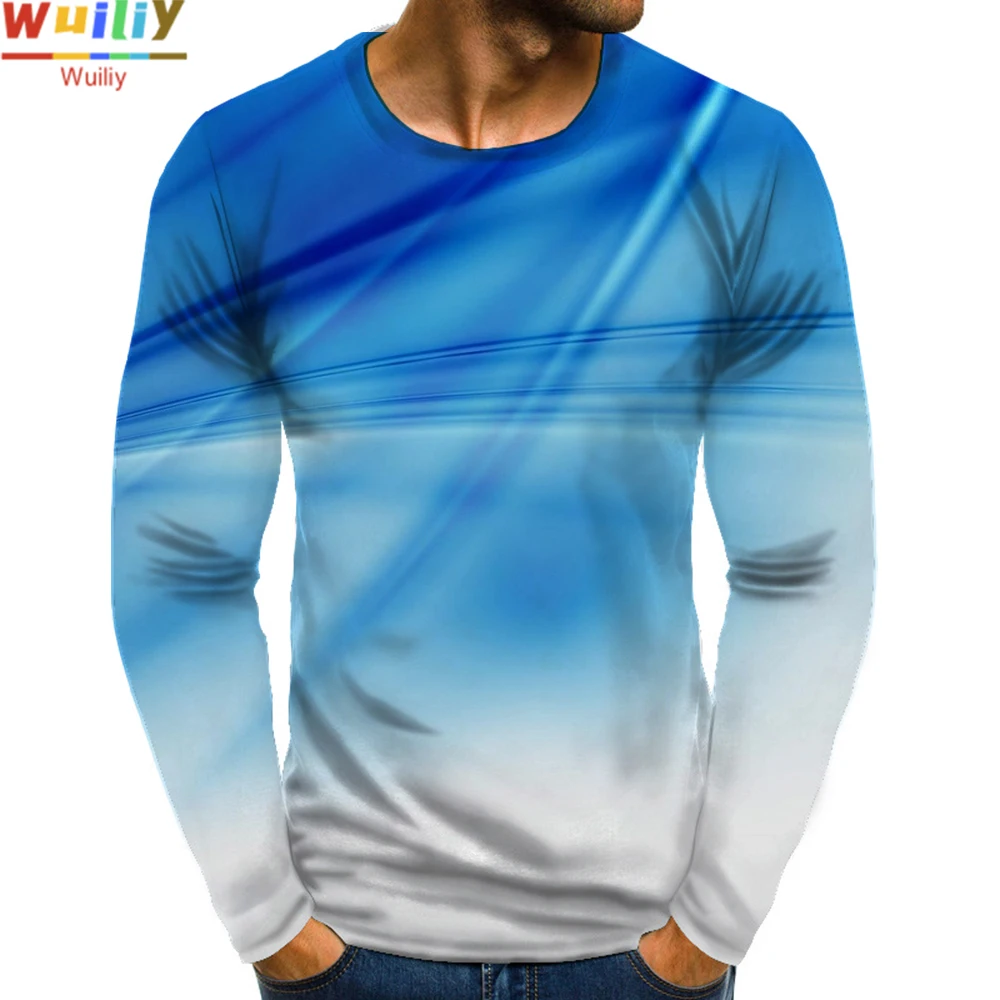 

Men's Psychedelic Long T Shirt 3D Print Long Sleeve Texture Graphic Long Tees Pattern Tops Men/Women Tee