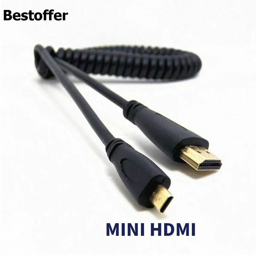 Кабель HDMI в Mini спиральный адаптер высокоскоростной конвертер 2 5 м|Кабели HDMI| |
