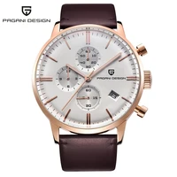 pagani design aviator mens quartz wrist watches fashion sapphire leather vk67 waterproof sports chronograph relogio masculino