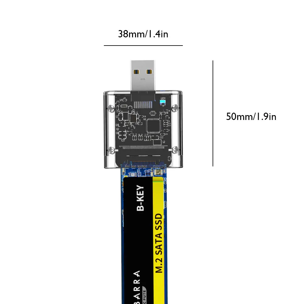 

M2 SSD Case M.2 to USB 3.0 Gen 1 5Gbps High-speed SSD Enclosure for SATA M.2 NGFF SSD 2242 2260 2280 Card Adapter