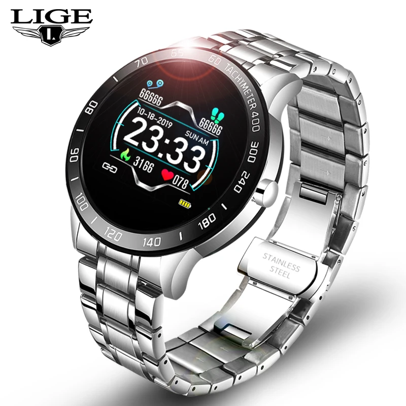 Новинка 2020 мужские спортивные Смарт часы с цветным экраном мужской фитнес трекер