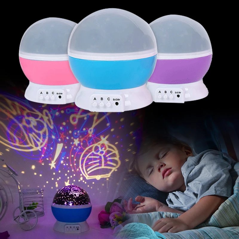 

Sale：Starry Sky Projection Lamp Battery Operated Rotating Bedside Night Light Dreamlike Cartoon Luminous Toys