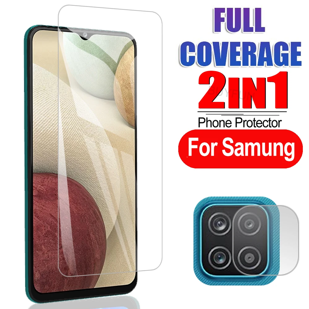 

2in1phone Protective Glass For Samsung Galaxy A12/A11 Screen Safety glass Camera protect film For samsung a12 HD tempered Glass