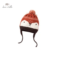 dbx15040 1 dave bella winter new born baby unisex fashion cartoon print ball hat scarf gloves