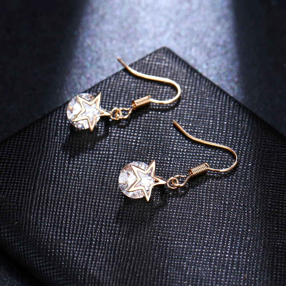 Bettyue Simple Design Round With Hollow Out Star Appearance Zirconia Exquisite Drop Earring For Women Vogue Charming Banquet | Украшения и