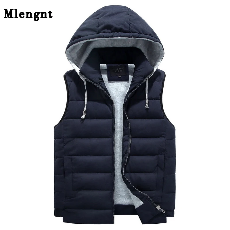 Мужская парка 4XL-8XL, жилет с капюшоном, зима-осень, новая Толстая Теплая Повседневная ветровка, мешковатая стеганая верхняя одежда, жилет, куртка без рукавов