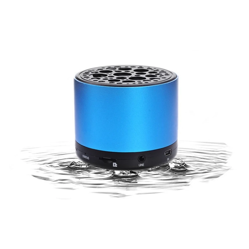 Портативный Bluetooth динамик беспроводной открытый мини-динамик синий металл |