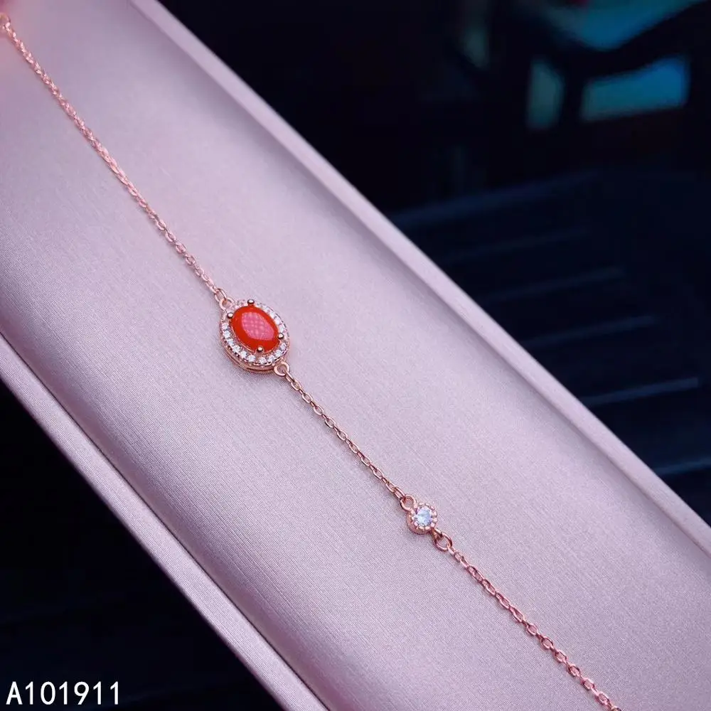 

KJJEAXCMY fine jewelry natural red coral 925 sterling silver new women hand bracelet support test luxury