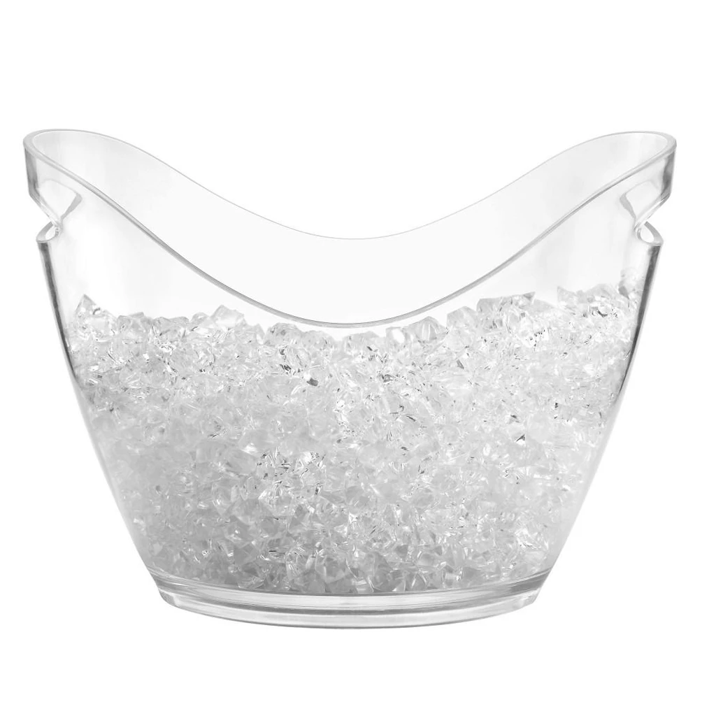 

Clear Plastic Ice Bucket with Handles Wine Champagne Bottle Storage Cooler 4L/8L
