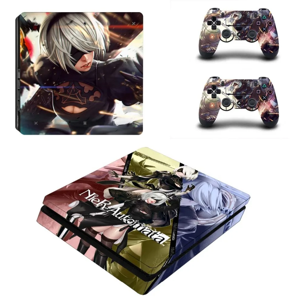 NieR Automata полное покрытие лицевые панели PS4 тонкая кожа Виниловая наклейка, стикер для консоли Playstation 4 и контроллеров PS4 Slim Skin