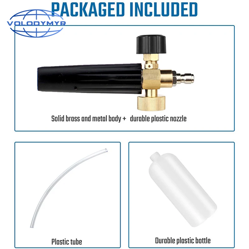 Купить Пенная насадка высокого Давление пенный пистолет Cannon все Пластик Портативный образователь пены сопла шайбы автомобиля Мыло опрыскиватель ...