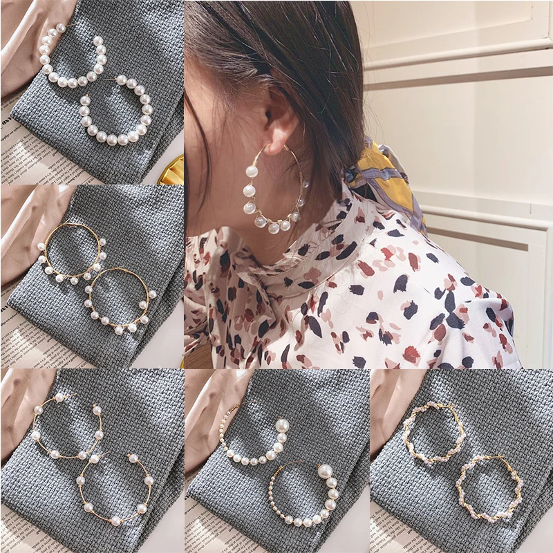 2020 самые горячие серьги для женщин геометрические жемчужные золотого цвета