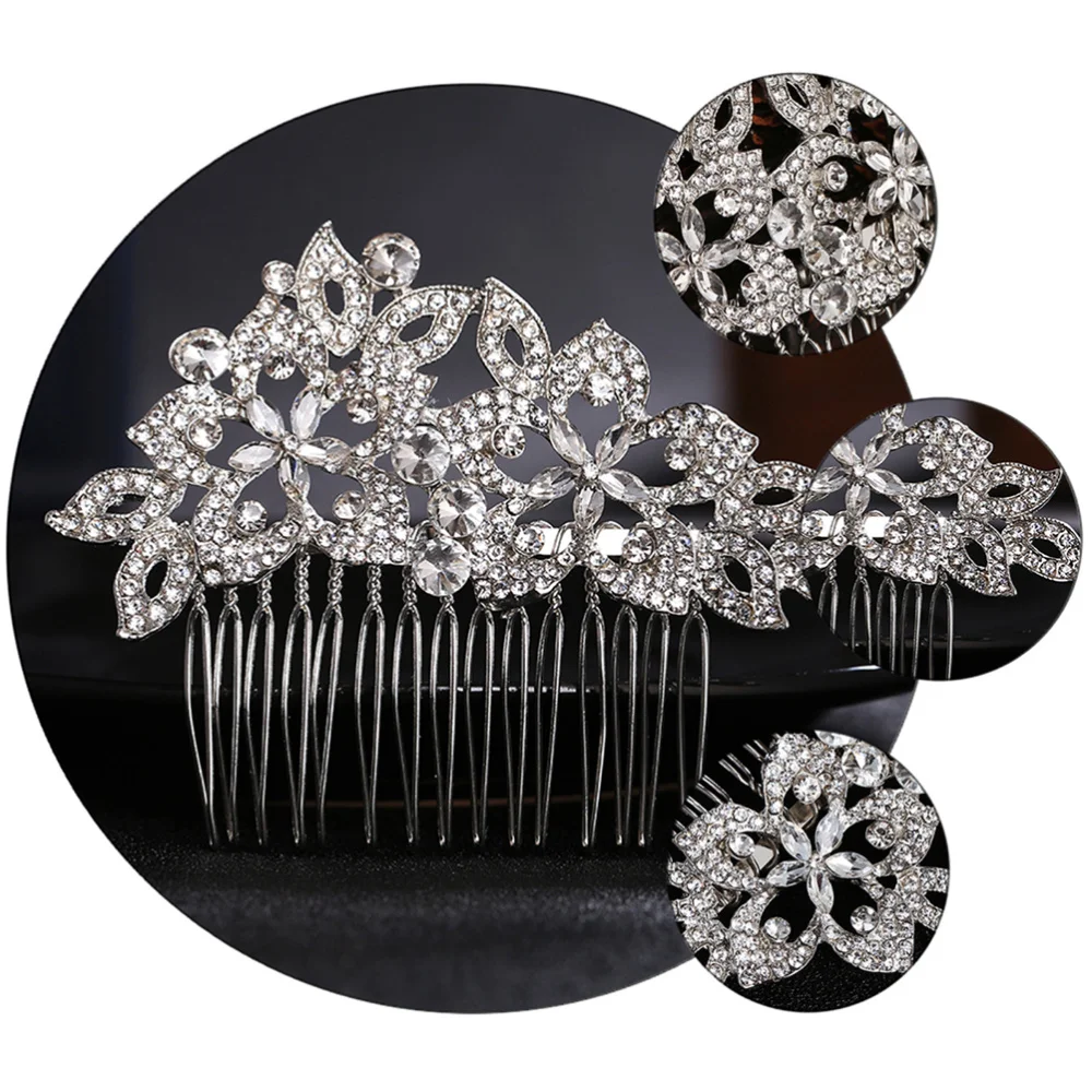 

1pc Wedding Bride Headdress Alloy Hair Accessory Rhinestone Hair Comb
