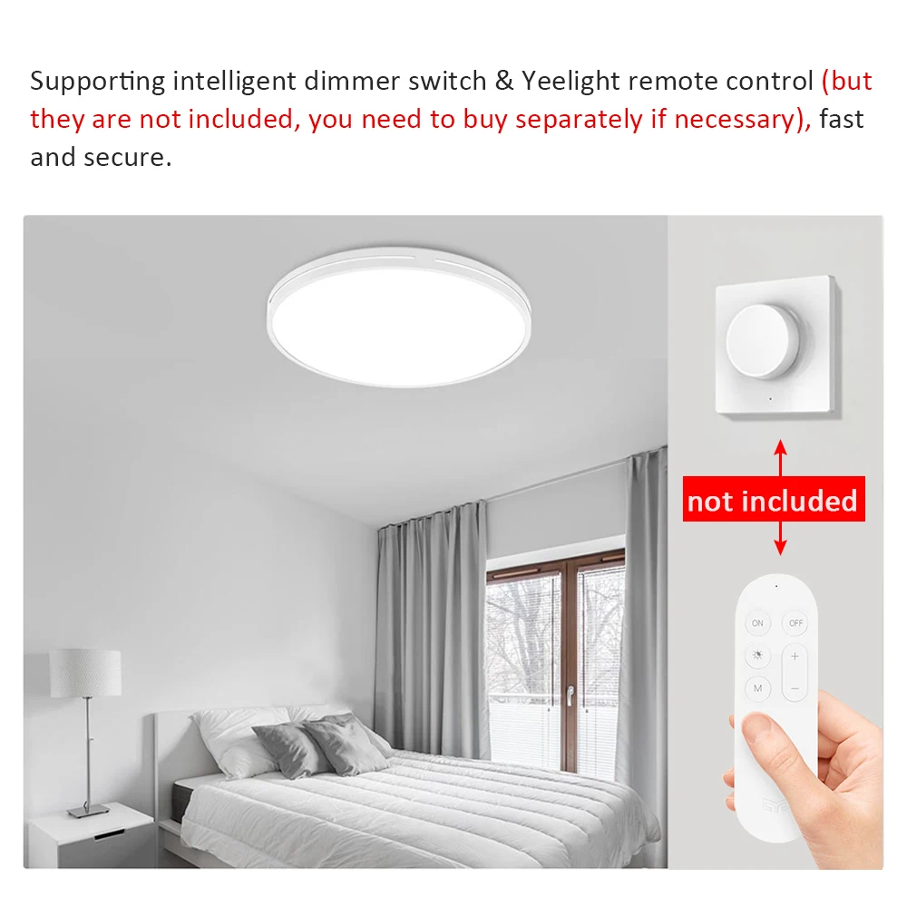 Yeelight светодиодный потолочный светильник 350x60 мм, заподлицо, антимоскитный дизайн, управление через приложение, голосовое управление, потолочный светильник для спальни xiaomi