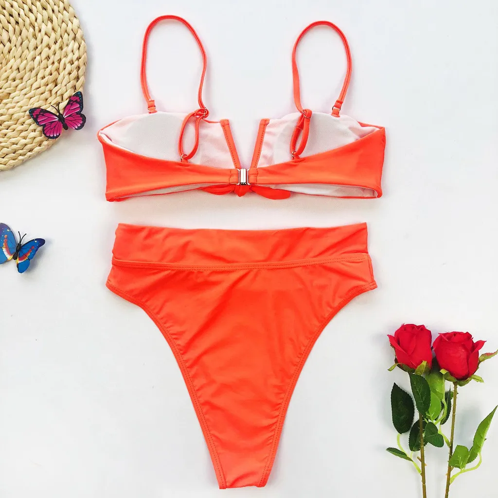 Женский модный сексуальный бикини в горошек Одноцветный с регулируемыми