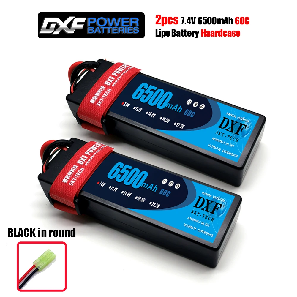 2 шт. DXF Lipo Батарея 2S 3S 7,4 V 11,1 V 6500 мА/ч, 5200 мА/ч, 60C 120C 50C 100C AKKU LiPo Батарея для Rc вертолет RC автомобиль Лодка - Цвет: 2PCS6500HARDBLACK