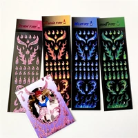 bula 1 pcs korean ins rainbow laser flame sticker diy scrapbooking idol card album stationery decorative kwaii stickers