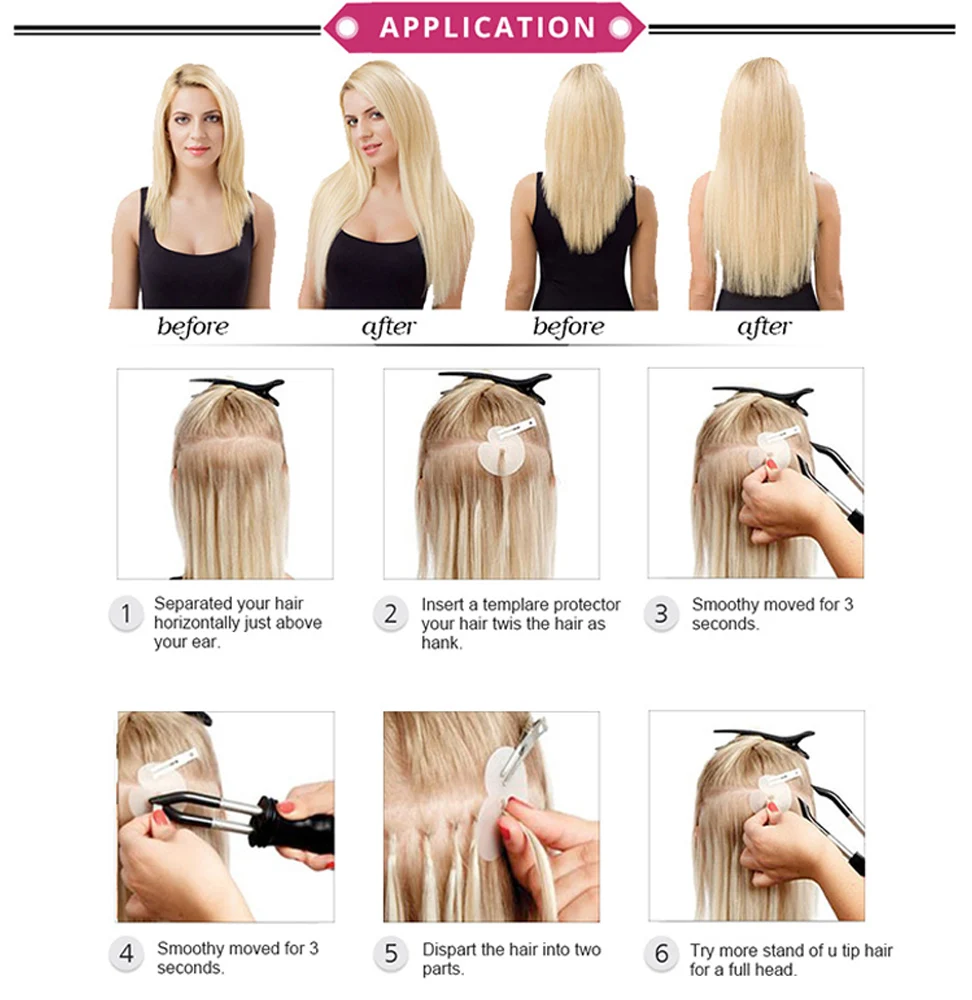 Lucybeauty 1 г/шт. 1"-22"#1 струйные черные волосы для наращивания волос прямые человеческие волосы Remy