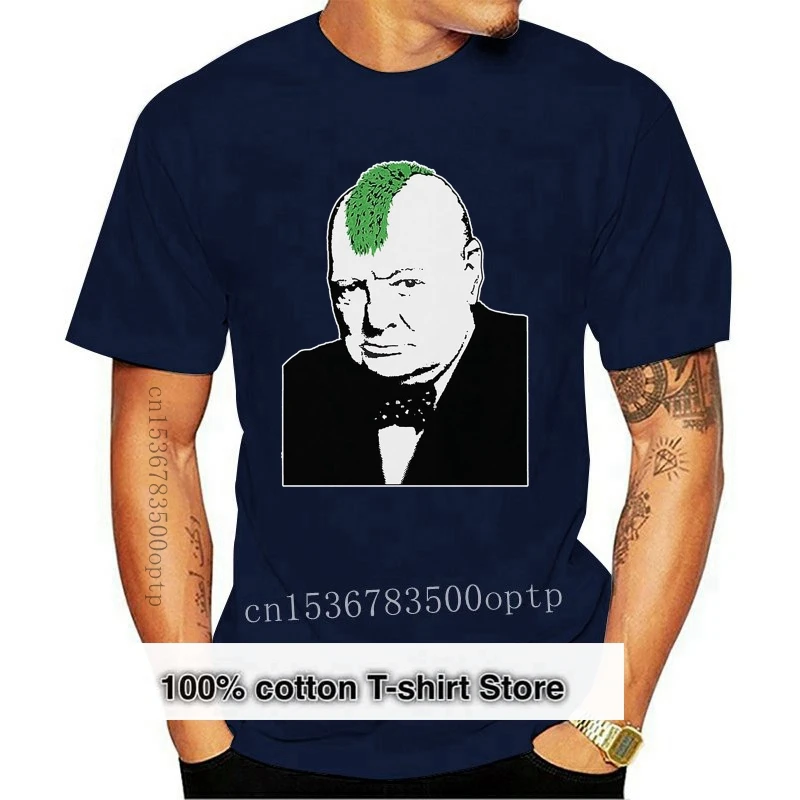 

Футболка с круглым вырезом и принтом, 100% хлопок, футболка Бэнкси, Черчилль, панк, граффити, уличное искусство для мужчин