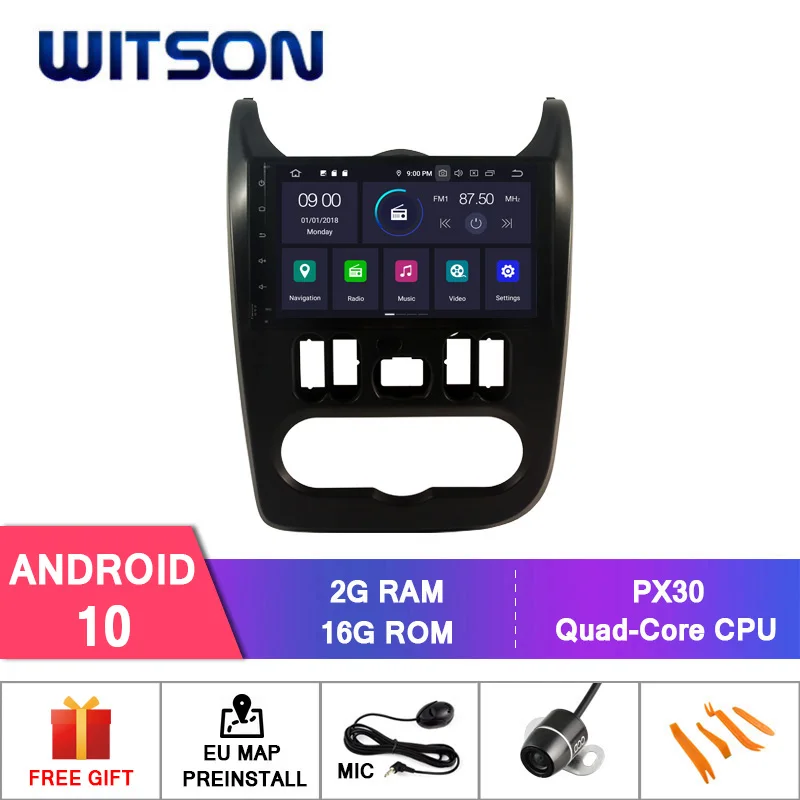 WITSON Android 9 0 для RENAULT DUSTER автомобильный DVD Радио GPS стерео 4 Гб RAM + 64 FLASH 8 Octa Core 1024X600 HD