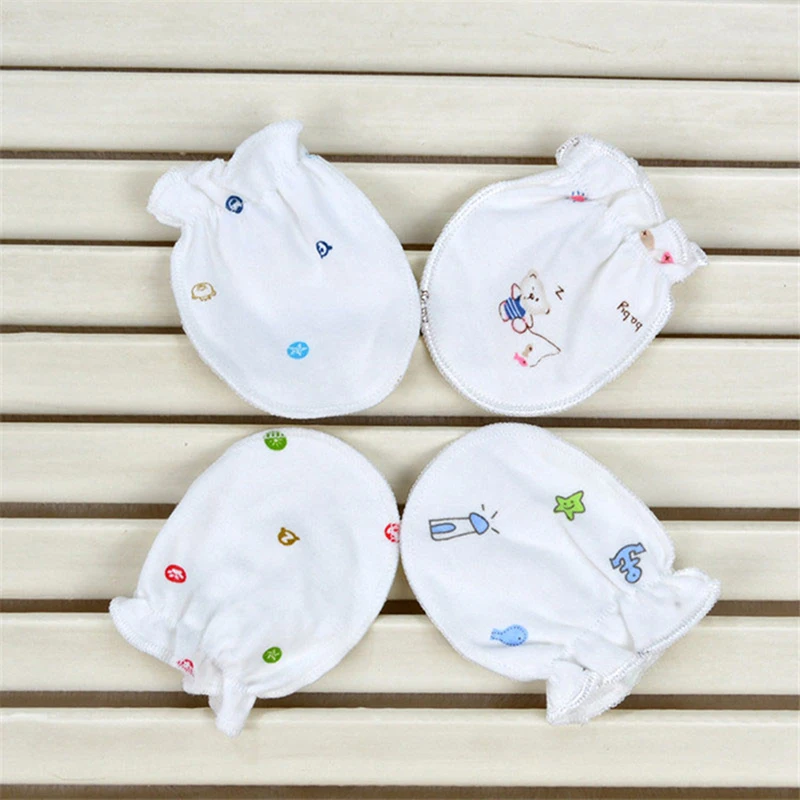 4 pares de dibujos animados lindo beb&eacute; ni&ntilde;os ni&ntilde;as antiara&ntilde;azos mitones guantes-4