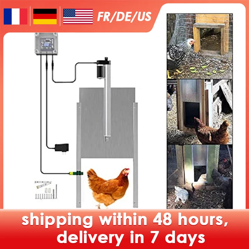 

300×300 Automatic Chicken Coop Door Opener Controller Door Kit with Timer Auto Close Chicken Coop Cage Poultry Farm Accessories