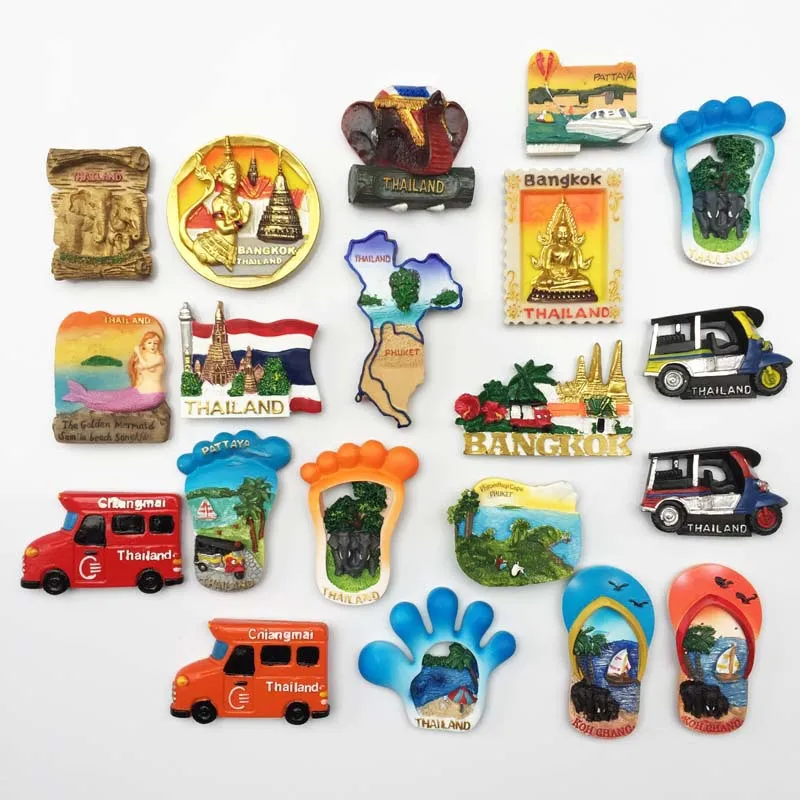 

Tourism commemorative gifts around Thailand hand-painted magnetic stickers refrigerator magnets