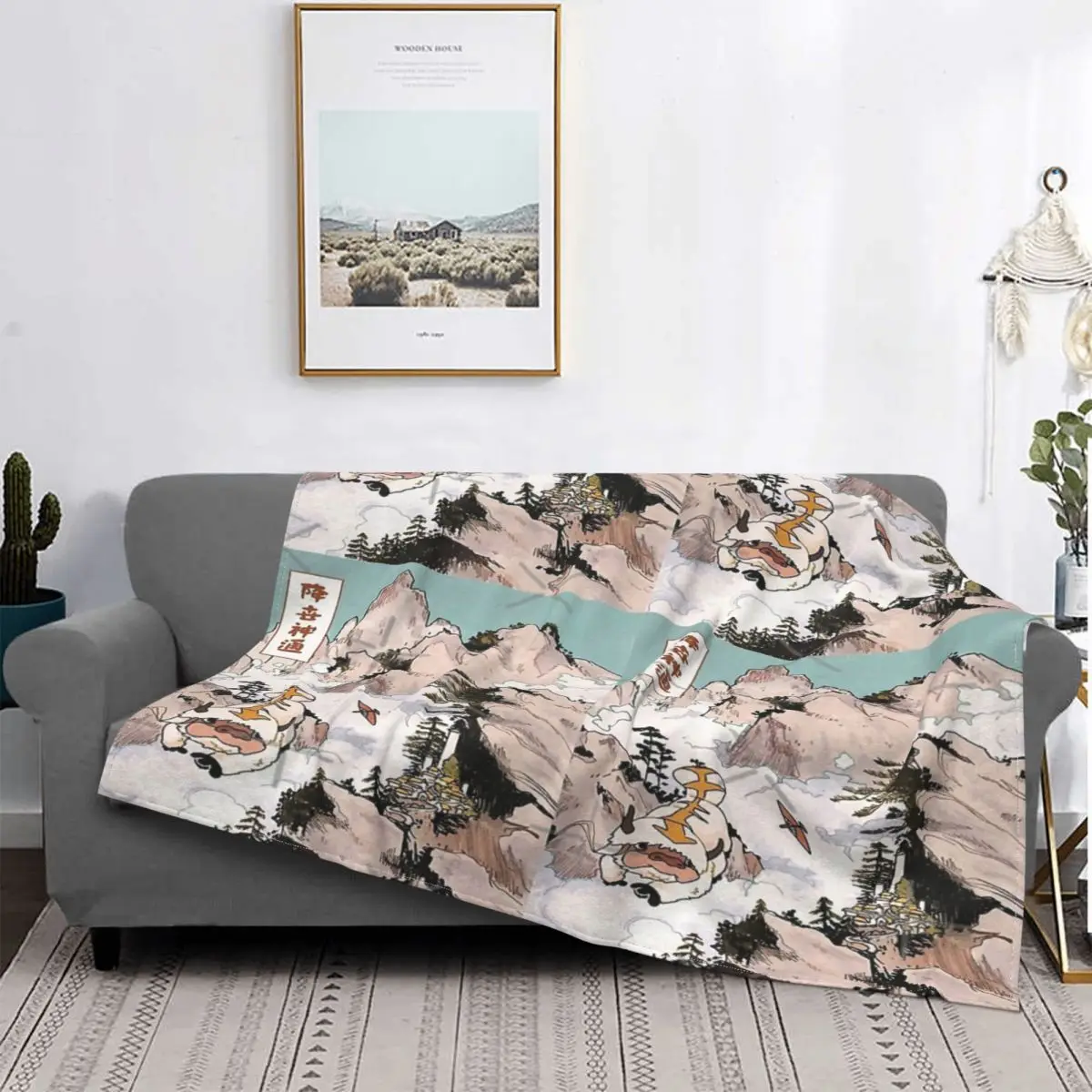 

Appa Avatar-Manta de muselina a quadros para la cama, cubrecama de playa, The Last airdobladora