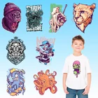 Термонаклейки с логотипом животных, термотрансферные наклейки из ПВХ, ручные наклейки на ткань, Стикеры для глажки, аппликация на одежду