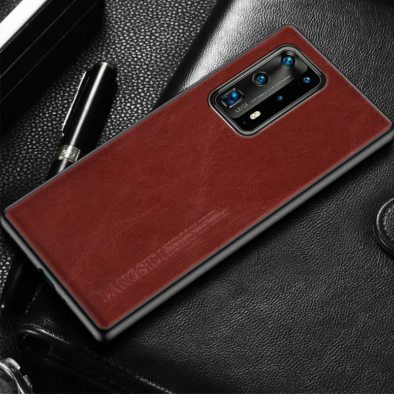 

LANGSIDI Leather phone case for Huawei P40 pro plus p10 lite MATE 20X Man business shockproof back cover for honor v30 PRO 8x