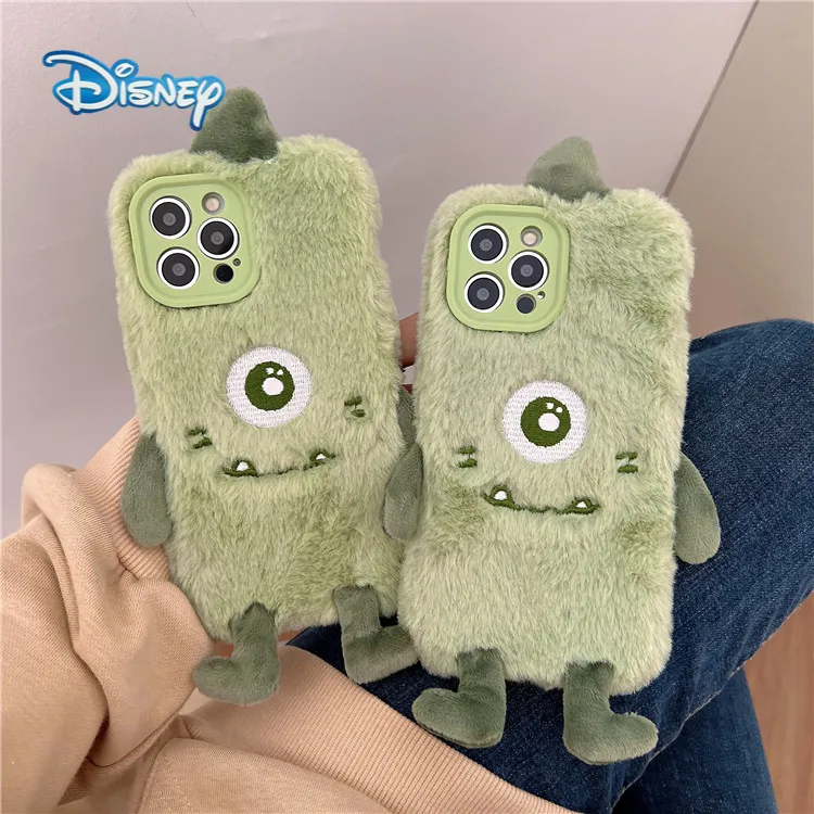 

Disney Cartoon Plush Doll Phone Case for iPhone 13 13Pro 12 12Pro Max 11 Pro X XS MAX XR 7 8 Plus Cute Winter Anti-Fall Cover