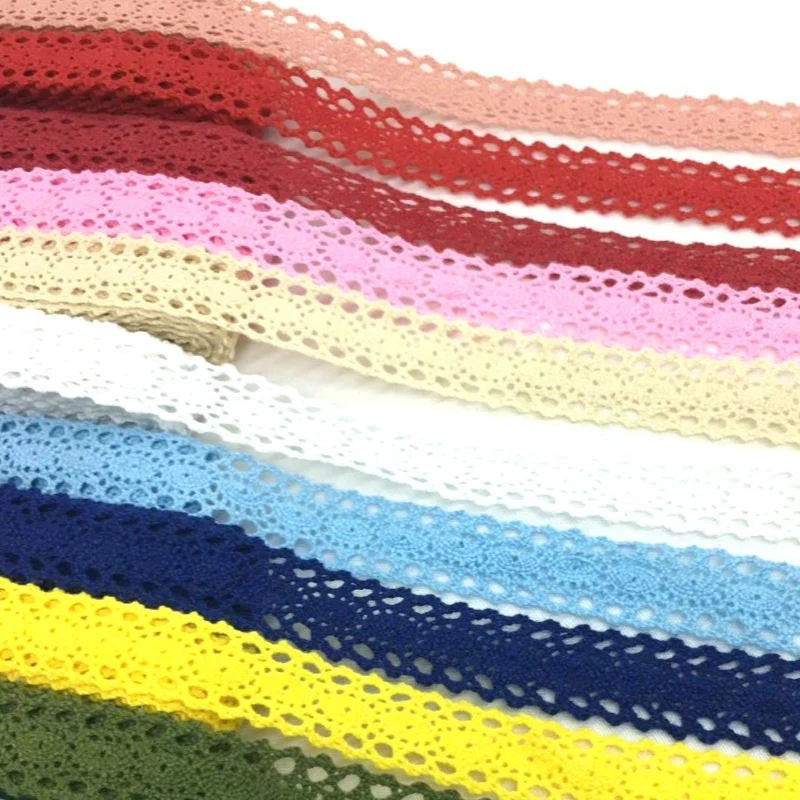 Цветная Вязаная хлопковая кружевная лента для ручной работы 0 5-2 5 см 2 года шитья
