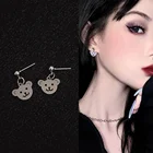 Новые простые серьги в виде мишки тедди, корейская бижутерия 2021, трендовые серьги в виде мишки для женщин, милые серьги в стиле минимализма, гранж, оптовая продажа