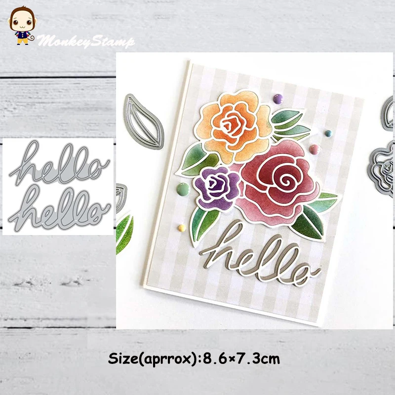 Металлические режущие штампы с надписью Hello Monkey трафареты для скрапбукинга DIY