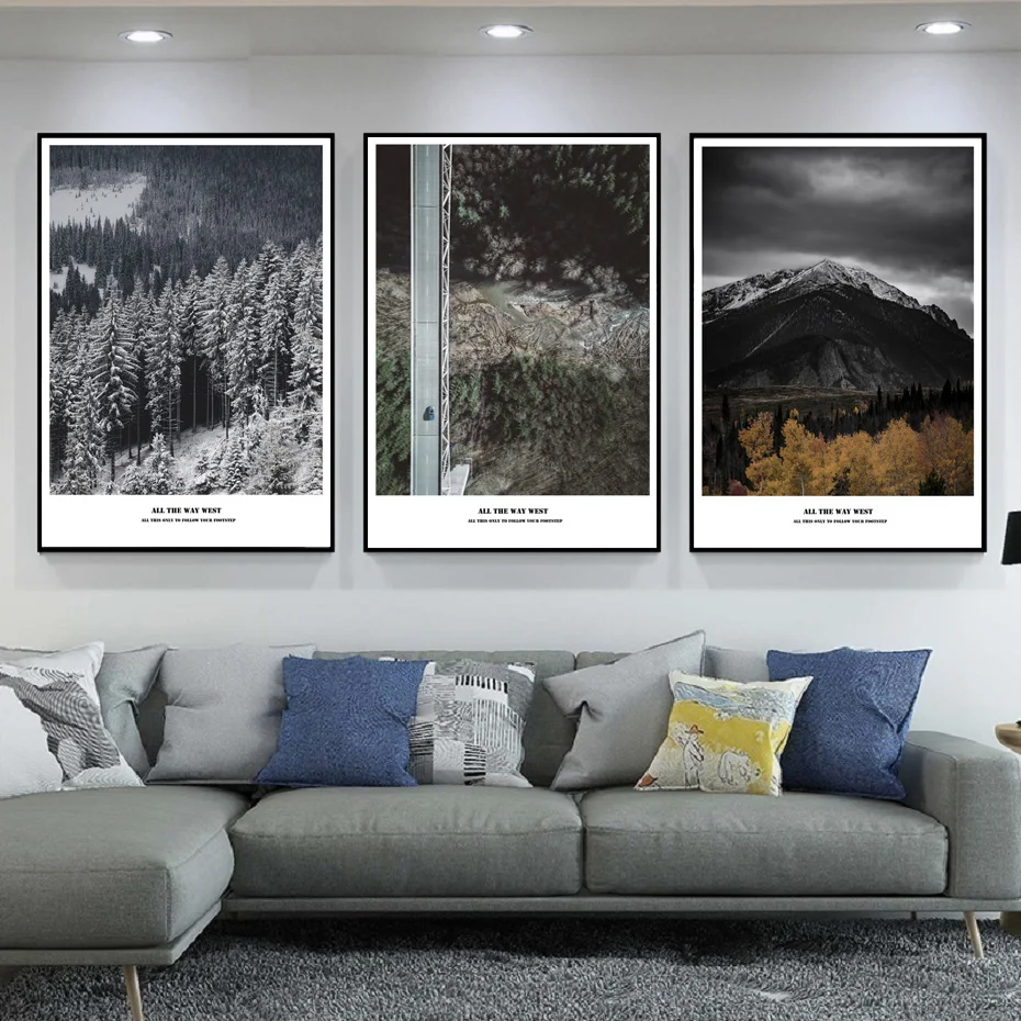 

Nordic Landscape Canvas Prints Posters Fog Mountain Wall Art Canvas Paintings Pictures Living Room Wall Art Home Decoration