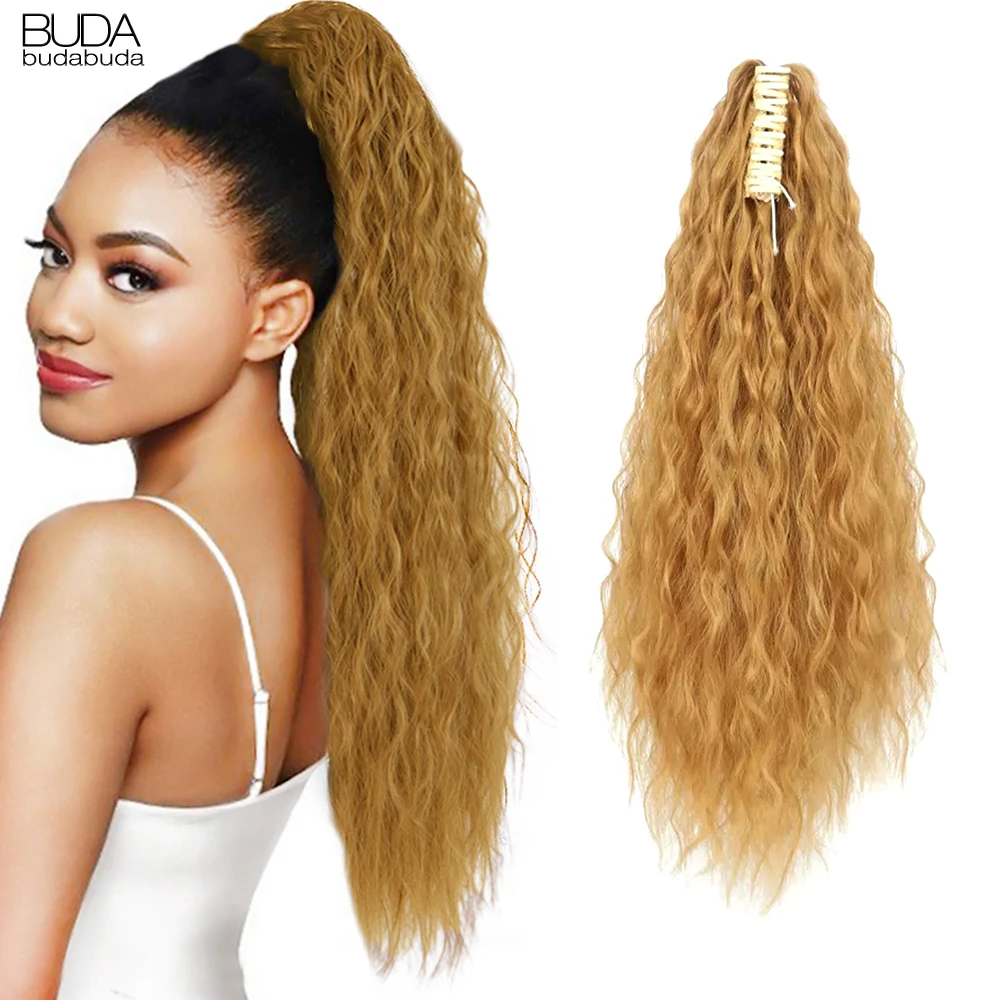 

Budabuda синтетические волнистые накладные волосы для конского хвоста конский хвост заколка для волос для черных женщин